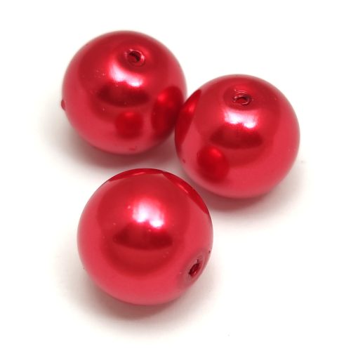 Imitation pearl round bead - Crimson - 12mm