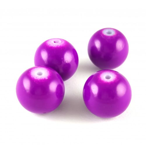 Imitation pearl round bead - Purple - 14mm
