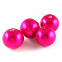Imitation pearl round bead - Metallic Fuchsia - 14mm