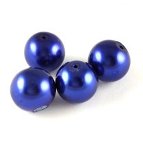 Imitation pearl round bead - Metallic Dark Sapphire - 14mm