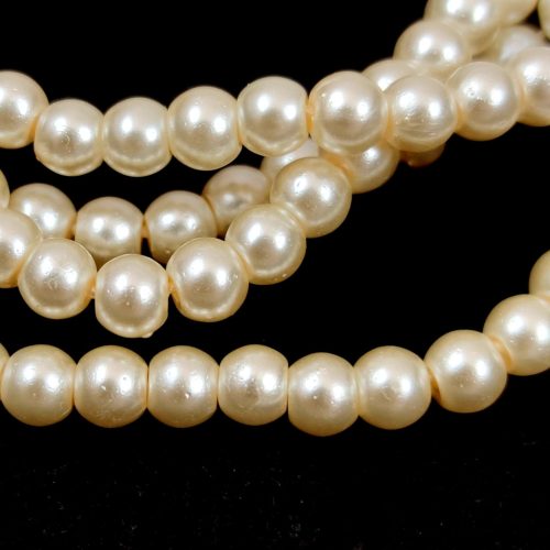 Tekla golyó gyöngy - Pearl Cream - 4mm (szálon - kb. 210db/szál)