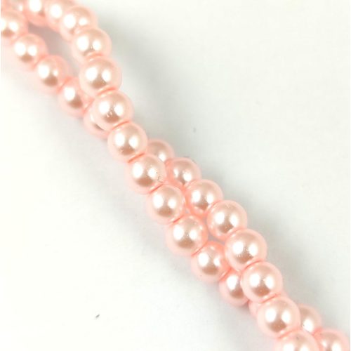 Tekla golyó gyöngy - Cream Rosalin Pearl - 4mm (szálon - kb. 210db/szál)