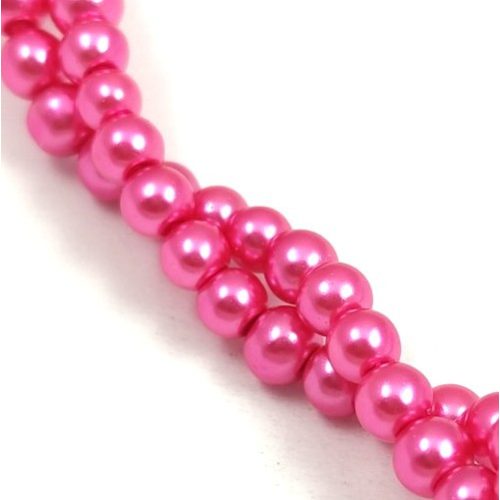 Tekla golyó gyöngy - Metallic Powder Pink - 4mm (szálon - kb. 210db/szál)