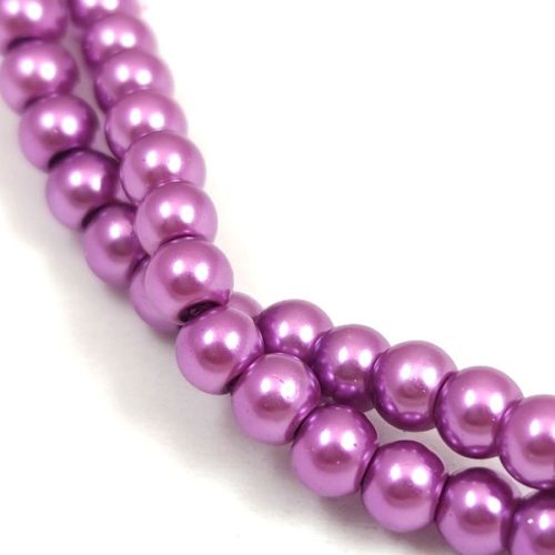 Imitation pearl round bead - Metallic Light Purple - 4mm (sold on a strand - 200pcs/strand)