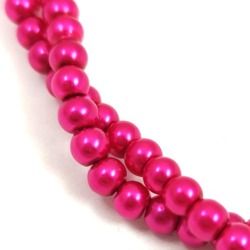 Tekla golyó gyöngy - Metallic Magenta - 4mm (szálon - kb. 200db/szál)