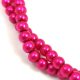 Tekla golyó gyöngy - Metallic Magenta - 4mm (szálon - kb. 200db/szál)