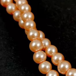   Imitation pearl round bead - Metallic Light Peach - 4mm (sold on a strand - 210pcs/strand)