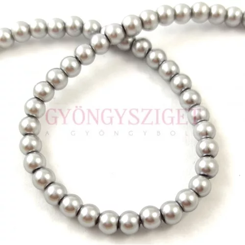 Imitation pearl round bead - Metallic Gray - 4mm (sold on a strand - 210pcs/strand)