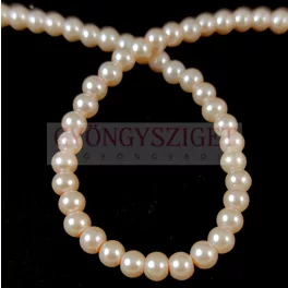   Imitation pearl round bead - Cream Peach Pearl - 4mm (sold on a strand - 210pcs/strand)