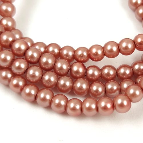 Imitation pearl round bead - Pearl Copper Brown - 4mm (sold on a strand - 210pcs/strand)