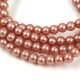 Tekla golyó gyöngy - Pearl Copper Brown - 4mm (szálon - kb. 210db/szál)