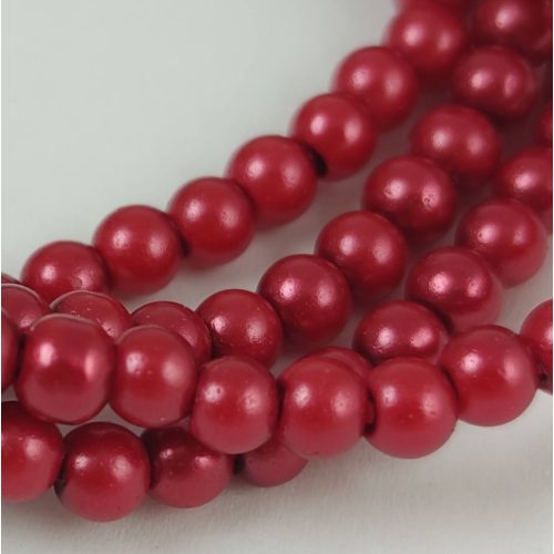 Tekla golyó gyöngy - Crimson - 4mm (szálon - kb. 210db/szál)