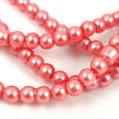 Tekla golyó gyöngy - Pearl Antique Rose - 4mm (szálon - kb. 210db/szál)