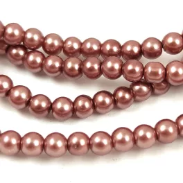   Imitation pearl round bead - Pearl Antique Brown - 4mm (sold on a strand - 210pcs/strand)