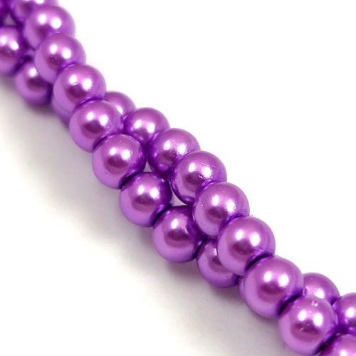 Imitation pearl round bead - Metallic Purple - 4mm (sold on a strand - 200pcs/strand)