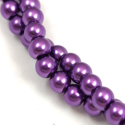 Imitation pearl round bead - Vivid Purple - 4mm (sold on a strand - 200pcs/strand)