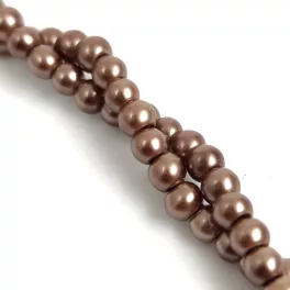   Imitation pearl round bead - Pearl Walnut - 4mm (sold on a strand - 200pcs/strand)