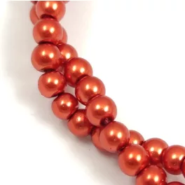   Imitation pearl round bead - Metallic Copper - 4mm (sold on a strand - 210pcs/strand)