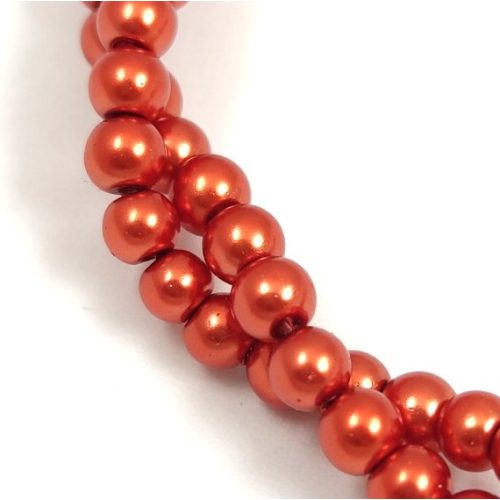 Imitation pearl round bead - Metallic Copper - 4mm (sold on a strand - 210pcs/strand)