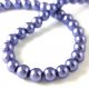 Imitation pearl round bead - Metallic Light Sapphire - 6mm (sold on a strand - 145 pcs/strand)