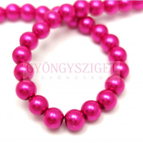 Imitation pearl round bead - Fuchsia - 6mm (sold on a strand - 145 pcs/strand)