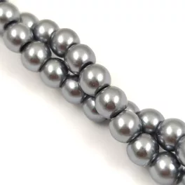   Imitation pearl round bead - Gray - 6mm (sold on a strand - 70pcs/strand)