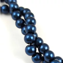   Imitation pearl round bead - Dark Montana - 6mm (sold on a strand - 145 pcs/strand)
