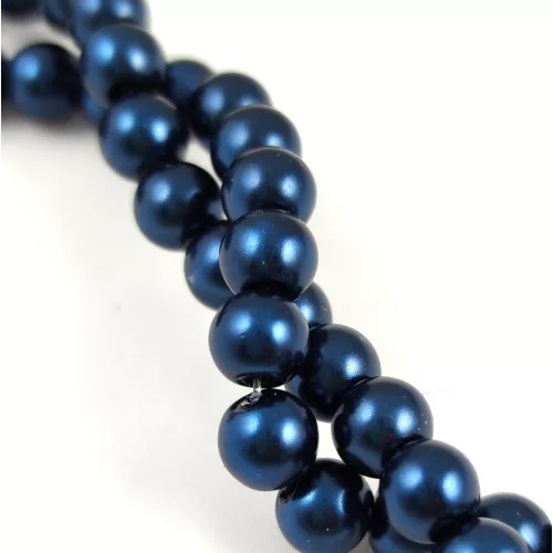 Imitation pearl round bead - Dark Montana - 6mm (sold on a strand - 145 pcs/strand)