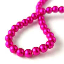   Imitation pearl round bead - Metallic Fuchsia - 6mm (sold on a strand - 145 pcs/strand)