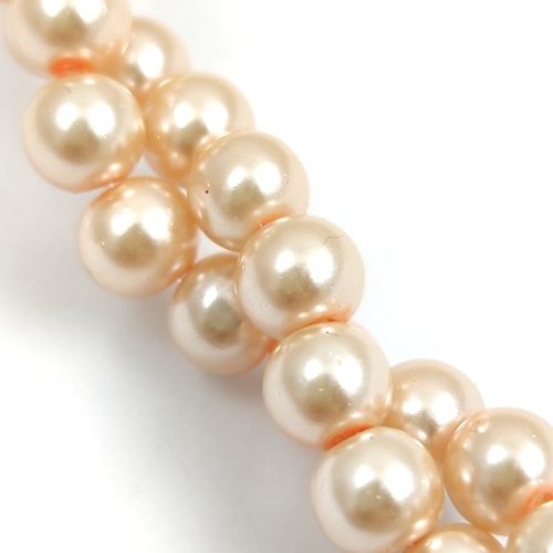 Imitation pearl round bead - Light Cream Gold - 6mm (sold on a strand - 145pcs/strand)