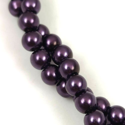 Imitation pearl round bead - Dark Purple - 6mm (sold on a strand - 145 pcs/strand)