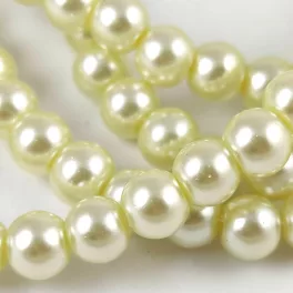   Imitation pearl round bead - Light Cream - 6mm (sold on a strand - 145pcs/strand)
