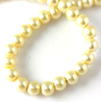   Imitation pearl round bead - Metallic Cream - 6mm (sold on a strand - 145 pcs/strand)