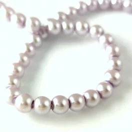   Imitation pearl round bead - Metallic Light Lavender - 6mm (sold on a strand - 145 pcs/strand)