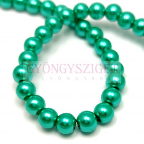Imitation pearl round bead - Turquoise Met Green - 6mm (sold on a strand - appr. 145pcs/strand)