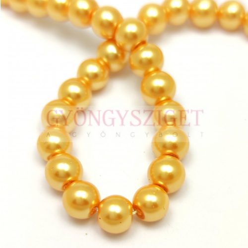 Imitation pearl round bead - Light Gold - 6mm (sold on a strand - 145 pcs/strand)
