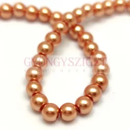   Imitation pearl round bead - Copper Gold - 6mm (sold on a strand - 145 pcs/strand)