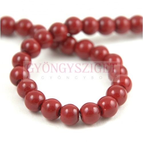 Imitation pearl round bead - Dark Crimson - 6mm (sold on a strand - 50pcs/strand)