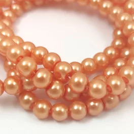   Imitation pearl round bead - Orange Gold - 6mm (sold on a strand - 50pcs/strand)