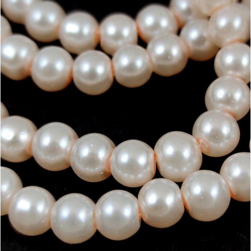 Imitation pearl round bead - Ultra Light Peach - 6mm (sold on a strand - 145 pcs/strand)