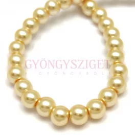   Imitation pearl round bead - Cream Gold - 6mm (sold on a strand - 145 pcs/strand)