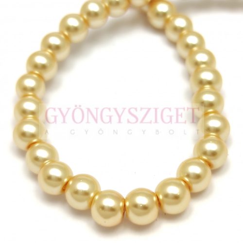 Imitation pearl round bead - Cream Gold - 6mm (sold on a strand - 145 pcs/strand)