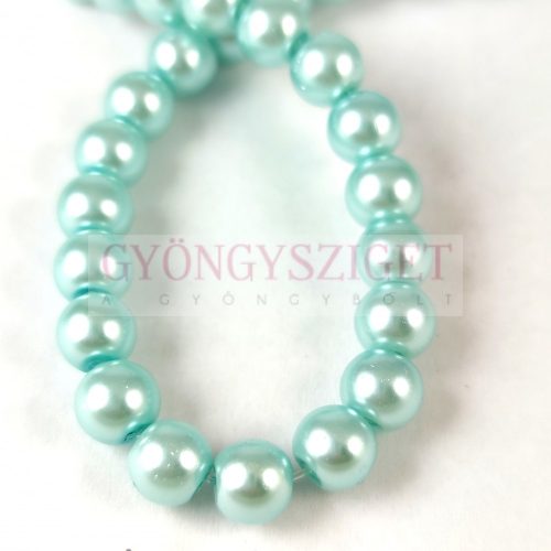 Imitation pearl round bead - Metallic Light Aqua - 6mm (sold on a strand - appr. 74pcs/strand)