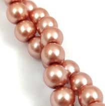   Imitation pearl round bead - Metallic Copper Gold - 6mm (sold on a strand - appr. 145pcs/strand)