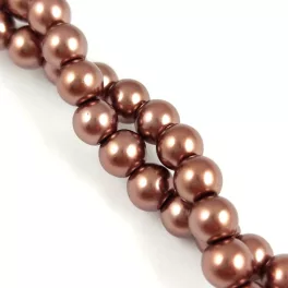   Imitation pearl round bead - Metallic Light Bronze - 6mm (sold on a strand - appr. 145pcs/strand)