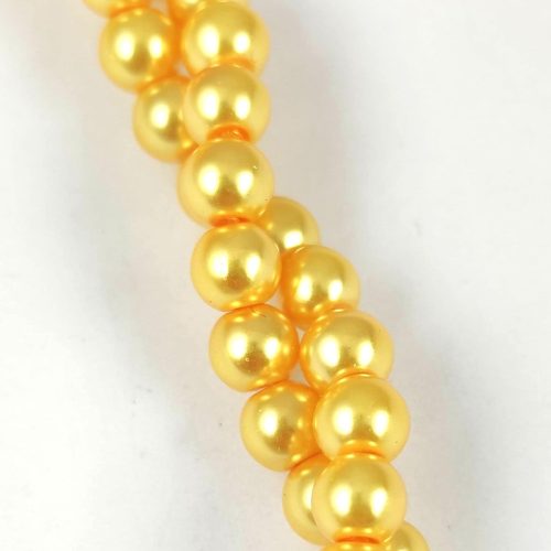 Imitation pearl round bead - Pearl Yellow - 6mm (sold on a strand - appr. 74pcs/strand)