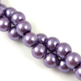   Imitation pearl round bead - Metallic Amethyst - 6mm (sold on a strand - 145 pcs/strand)