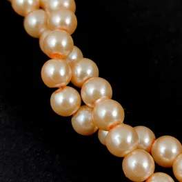   Imitation pearl round bead - Peach Gold - 6mm (sold on a strand - 145 pcs/strand)