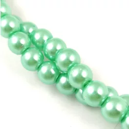   Imitation pearl round bead - Mint - 6mm (sold on a strand - 145pcs/strand)