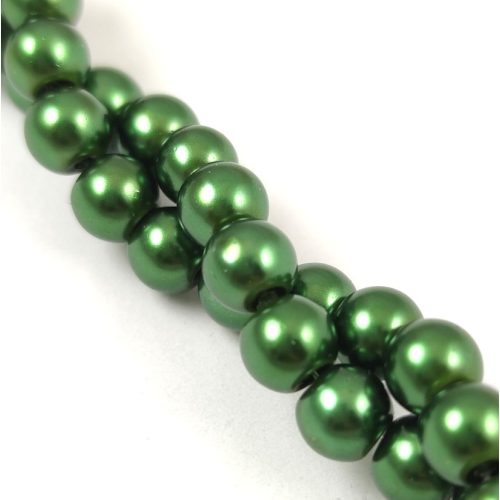 Imitation pearl round bead - Moss Green - 6mm (sold on a strand - appr. 145pcs/strand)
